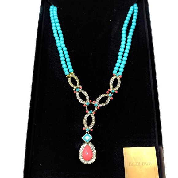 Heidi Daus Jewelry - 💖 Estate Item! Heidi Daus  Coral and Torq Necklace